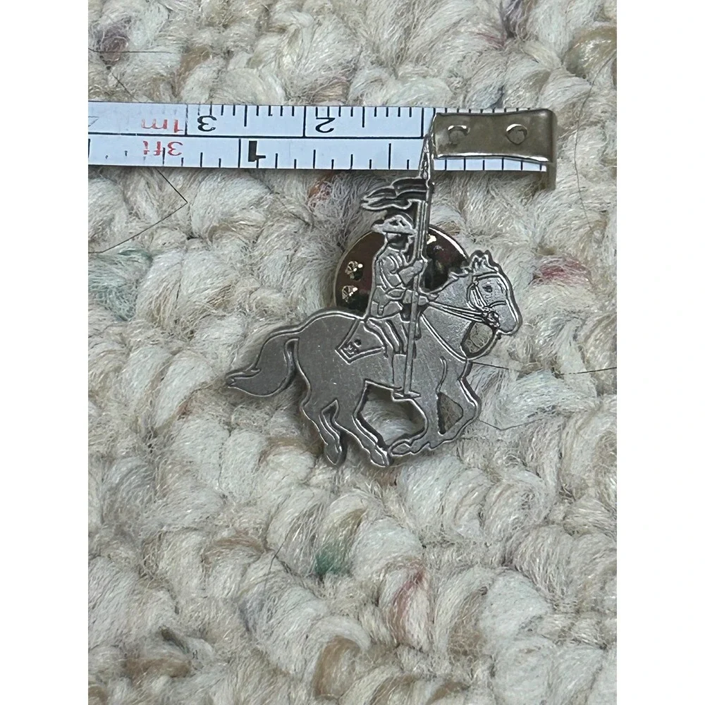 Vintage RCMP GRC Royal Canadian Mounted Police Pewter Horseback Lapel Pin Silver